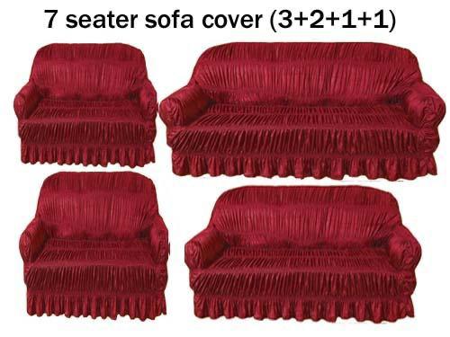 Maroon Jersey Silk Stuff Sofa Covers - Best Quality