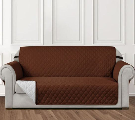 Brown Non-Slip Box Sofa Quilted Cover