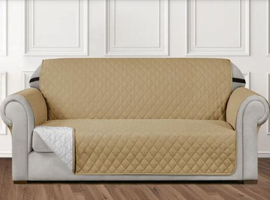 Light Taupe Non-Slip Box Sofa Quilted Cover