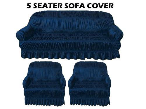 Navy Jersey Silk Stuff Sofa Covers - Best Quality