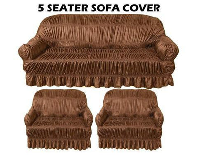 Brown Jersey Silk Stuff Sofa Covers - Best Quality
