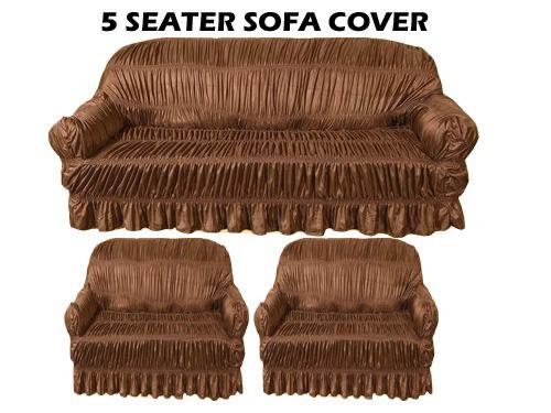 Brown Jersey Silk Stuff Sofa Covers - Best Quality